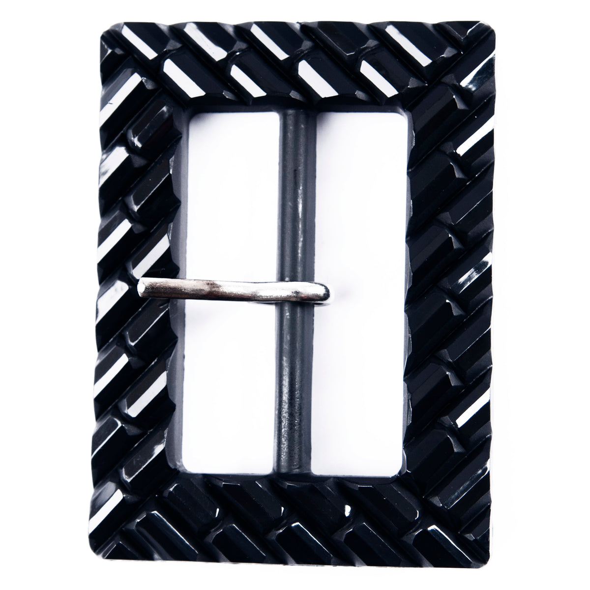Large black oblong buckle