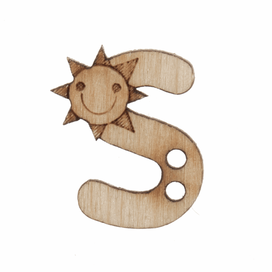 Trimits Wooden Alphabet Button (S) - 17mm/26 lignes