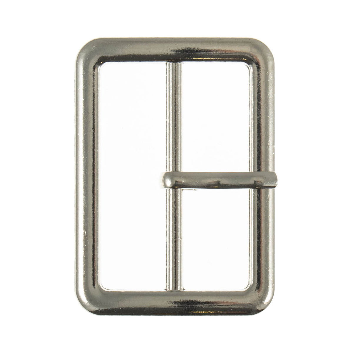 Silver rounded rectangle prong buckle