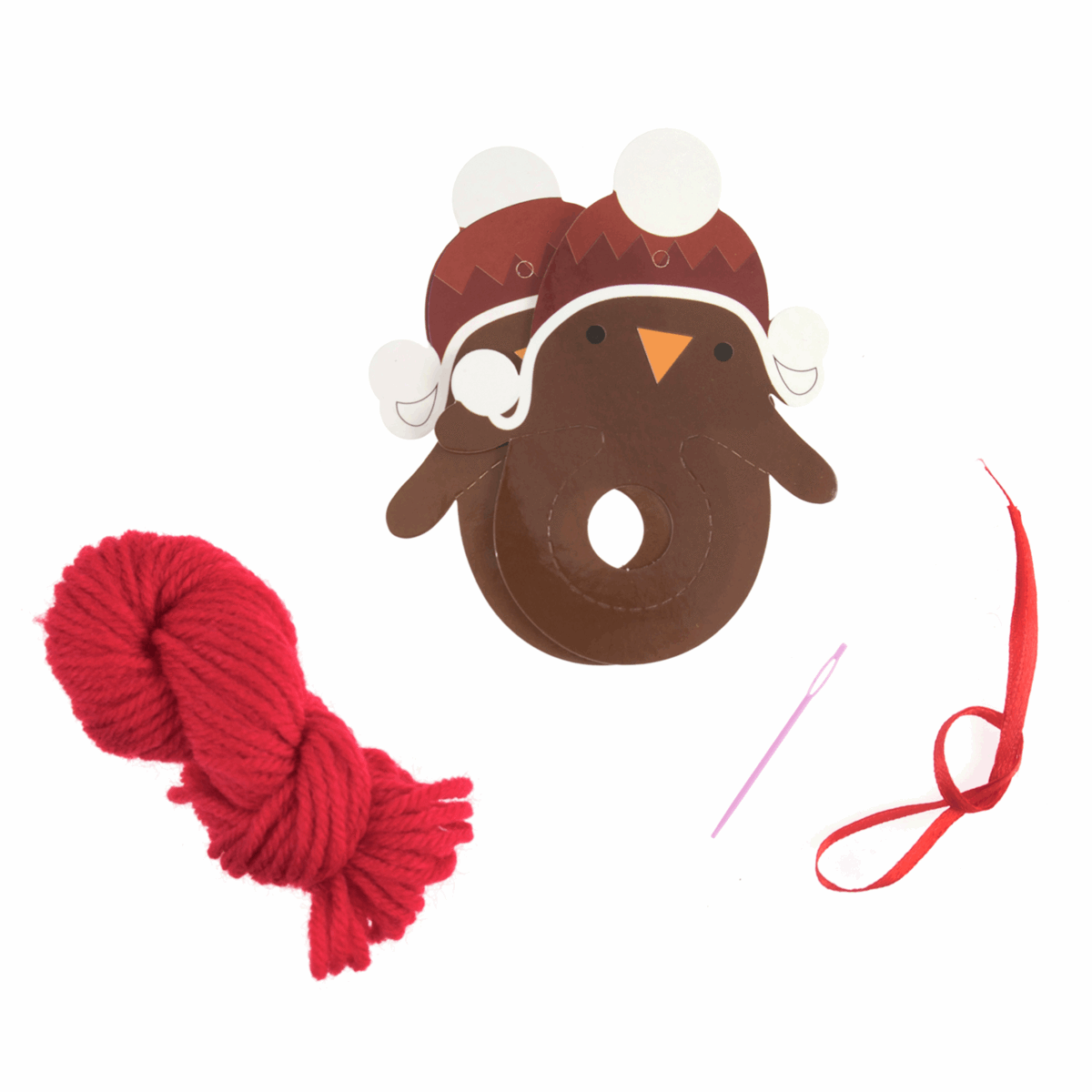 Trimits Pom Pom Decoration Kit - Christmas Robin