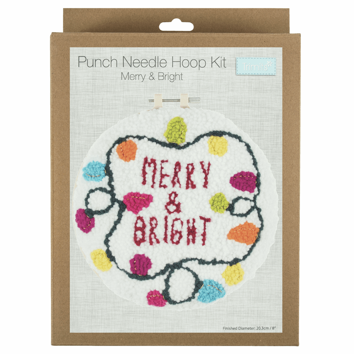Trimits Yarn Punch Needle Kit with Hoop - Merry & Bright