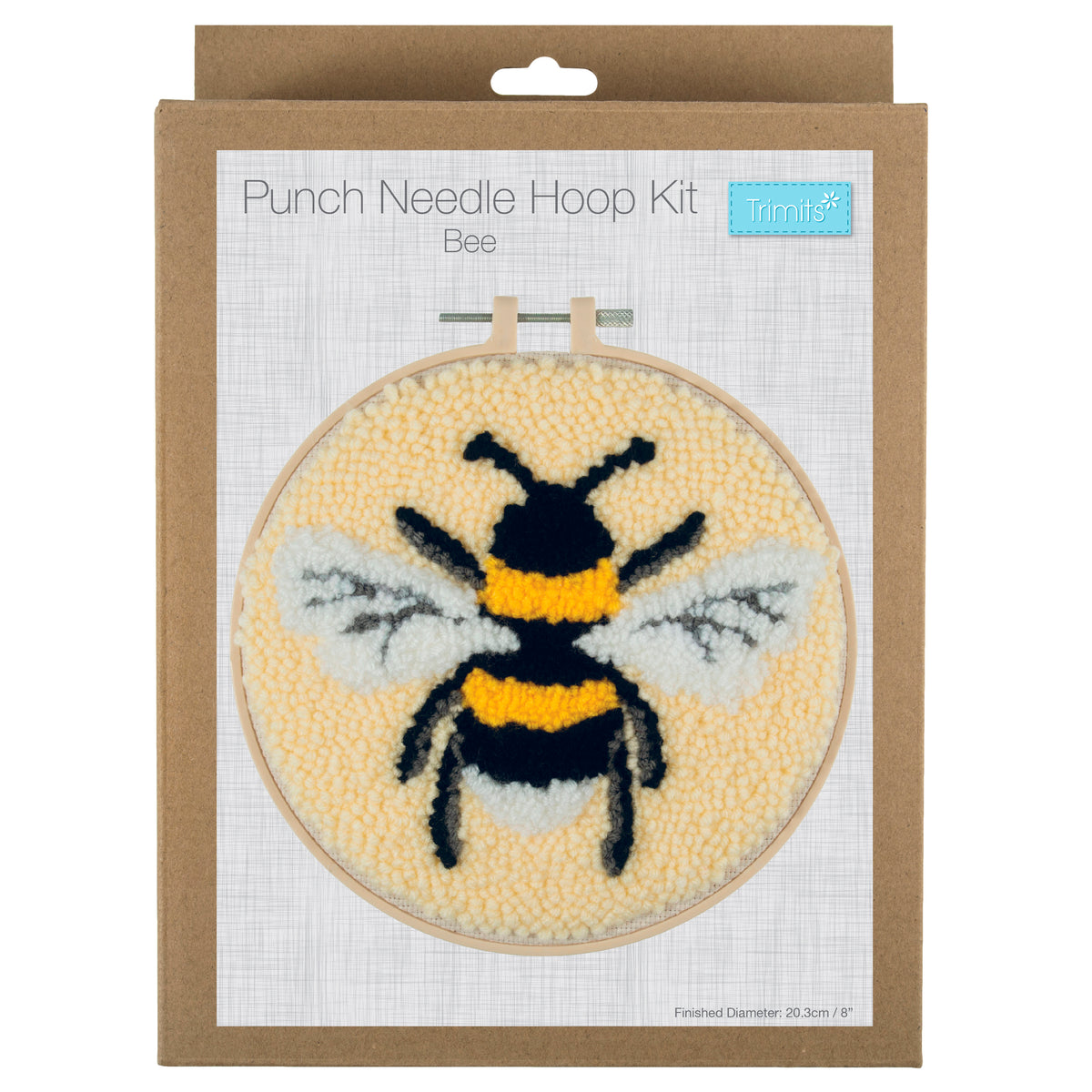 Trimits Punch Needle Kit - Yarn and Hoop - Bee