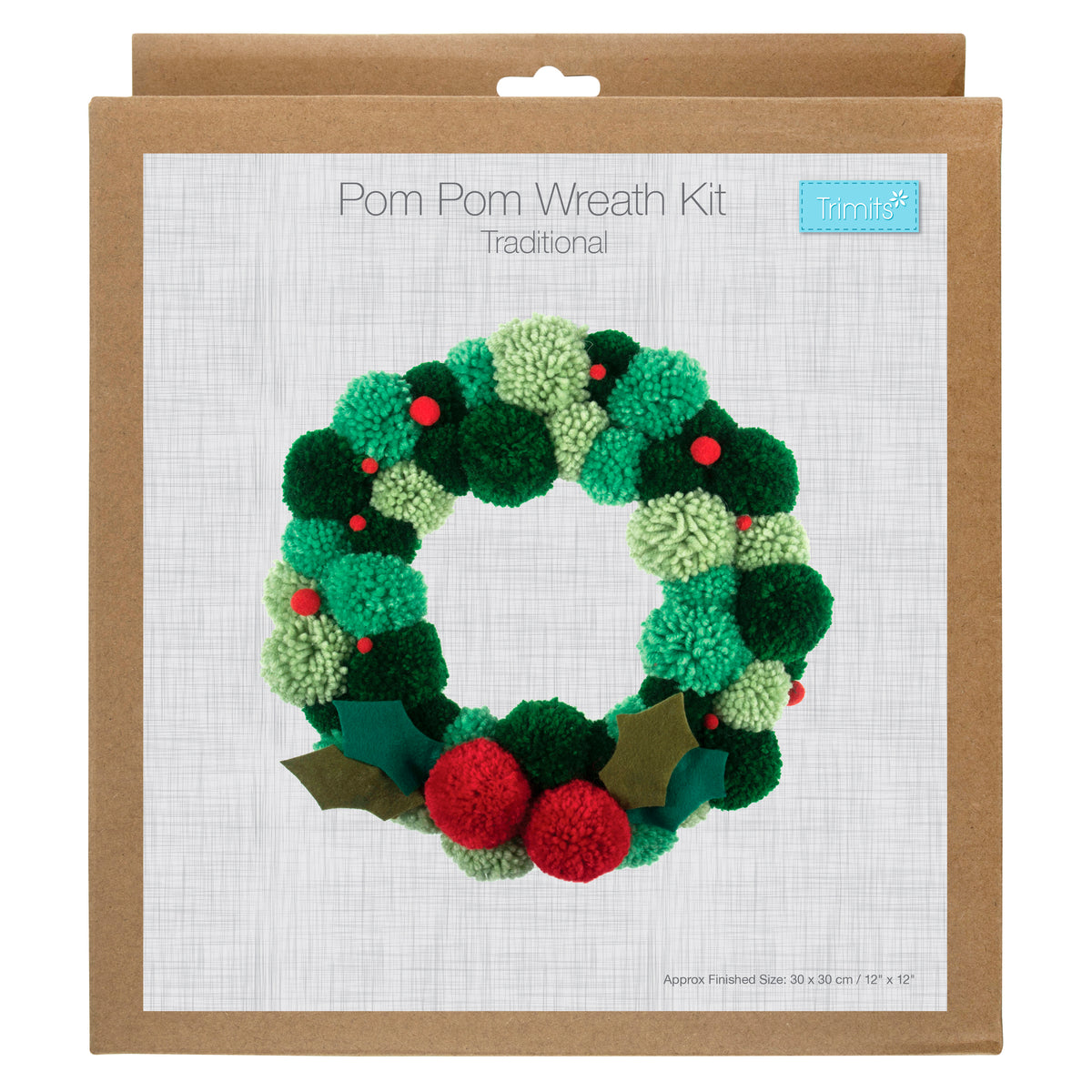 Trimits Pom Pom Wreath Kit - Green - Pack of 1