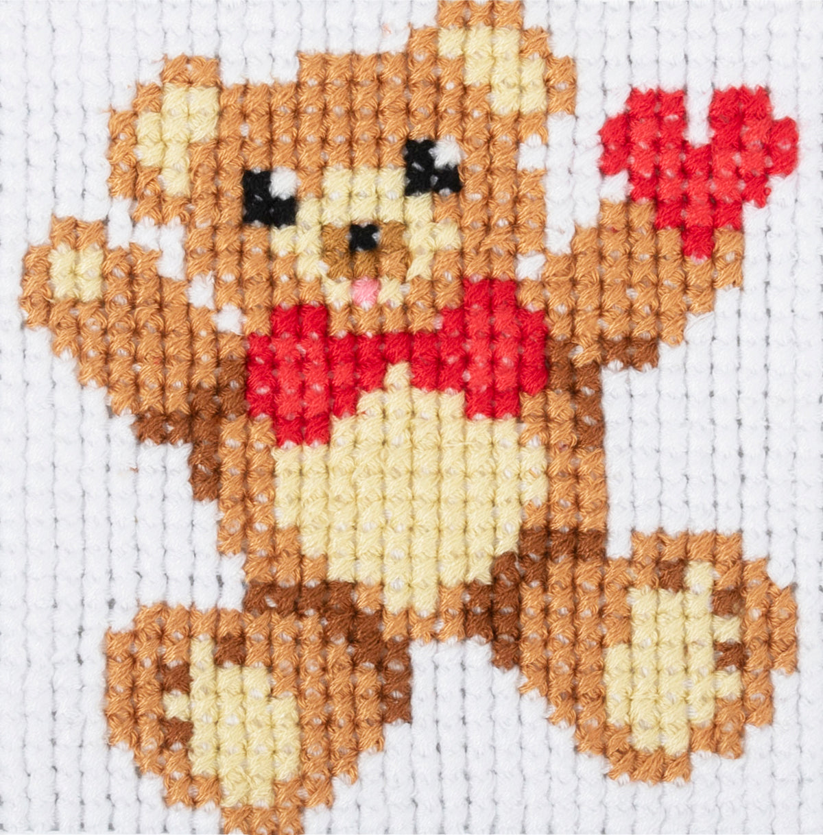 Trimits Teddy Bear cross stitch kit packaging showing the finished design