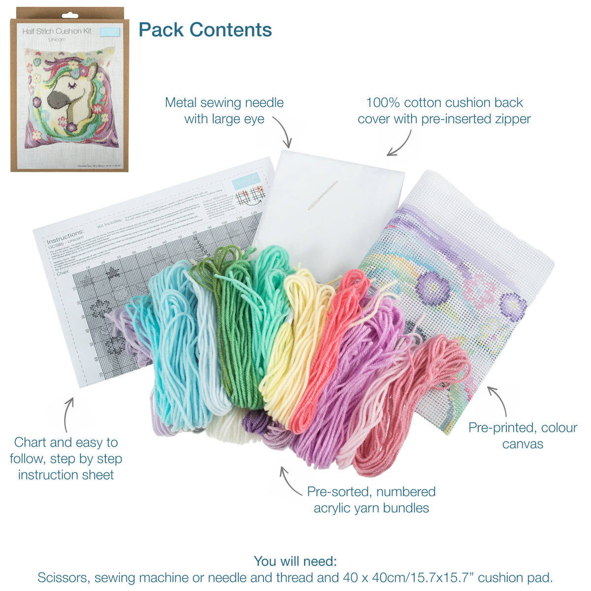 Unicorn design tapestry cushion cover kit