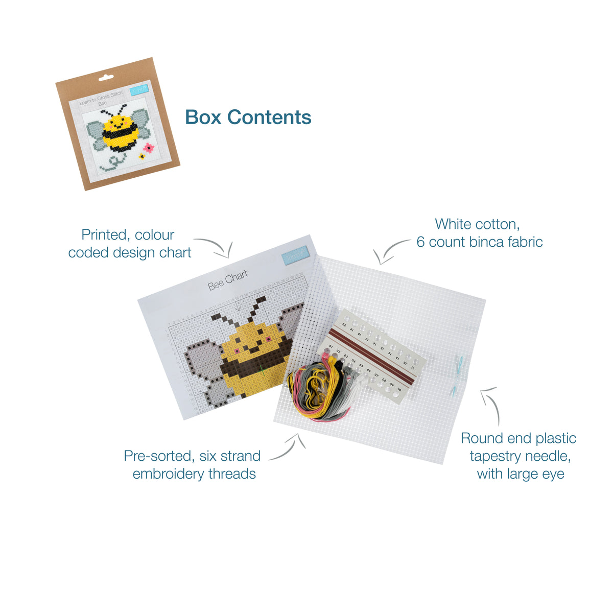 Bee counted cross stitch kit