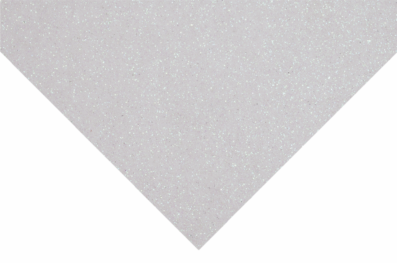Trimits Glitter Felt Sheets - White 30 x 23cm (Pack of 10)