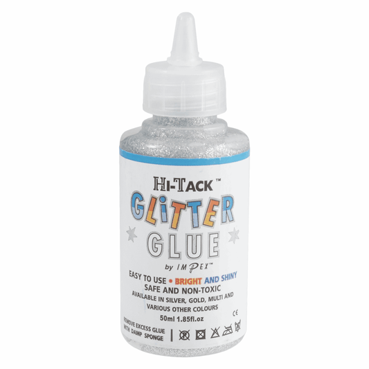 Trimits Hi-Tack Glitter Glue - Silver 50ml