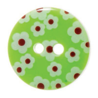 Card of 4 green Hemline 17mm buttons