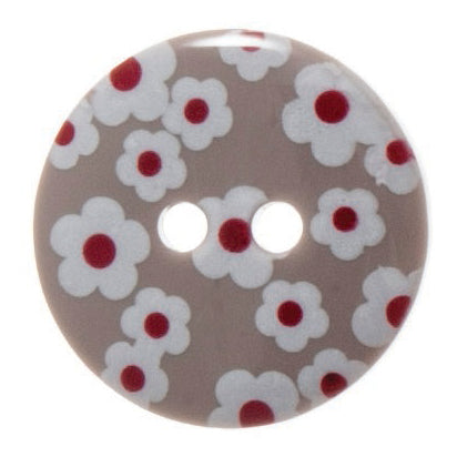 Hemline Flower Buttons 23mm - Pack of 4 - Grey