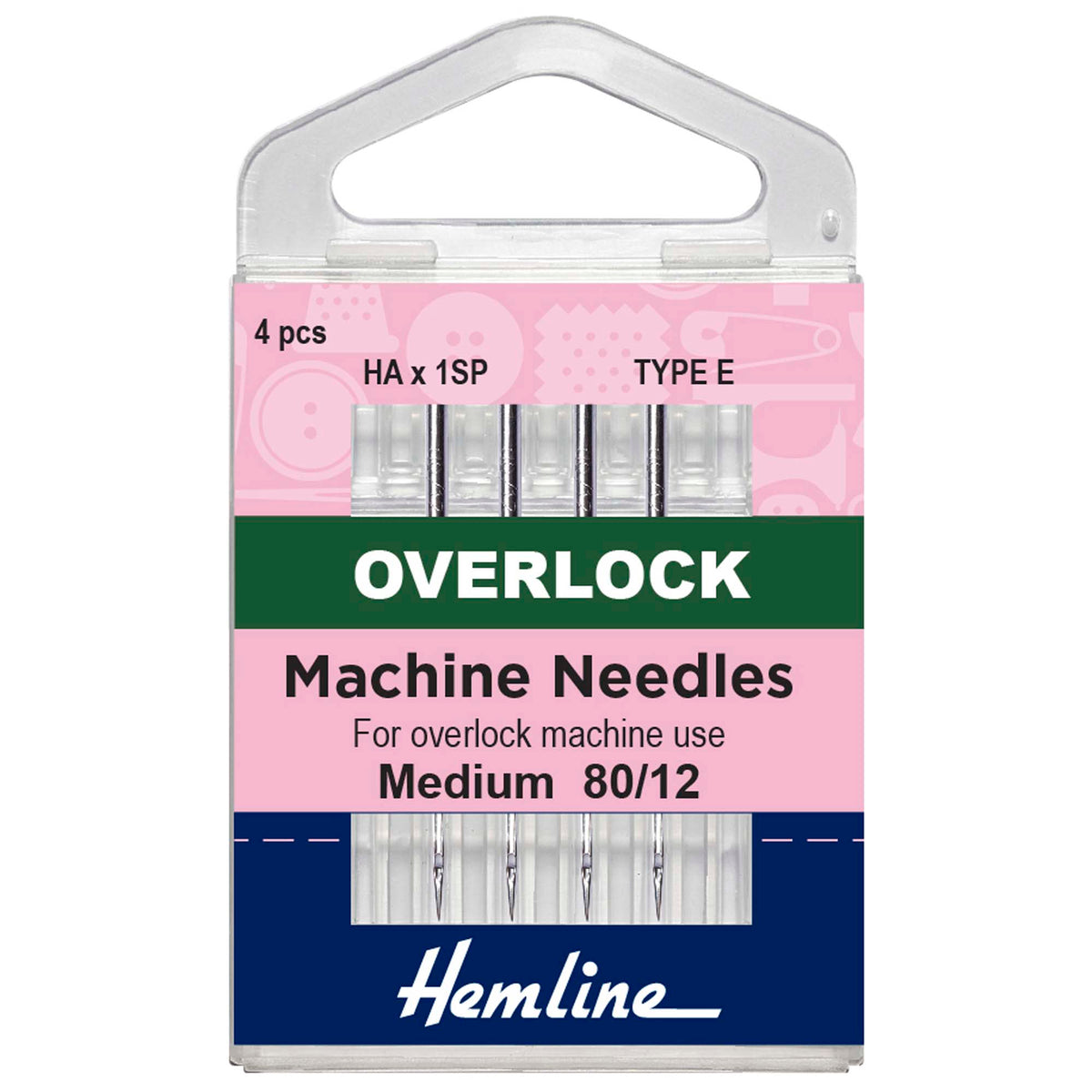 Pack of 4 Hemline Type E overlocker needles