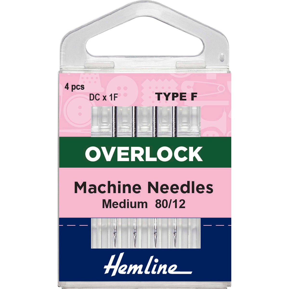 Pack of 4 Hemline Type F overlocker needles