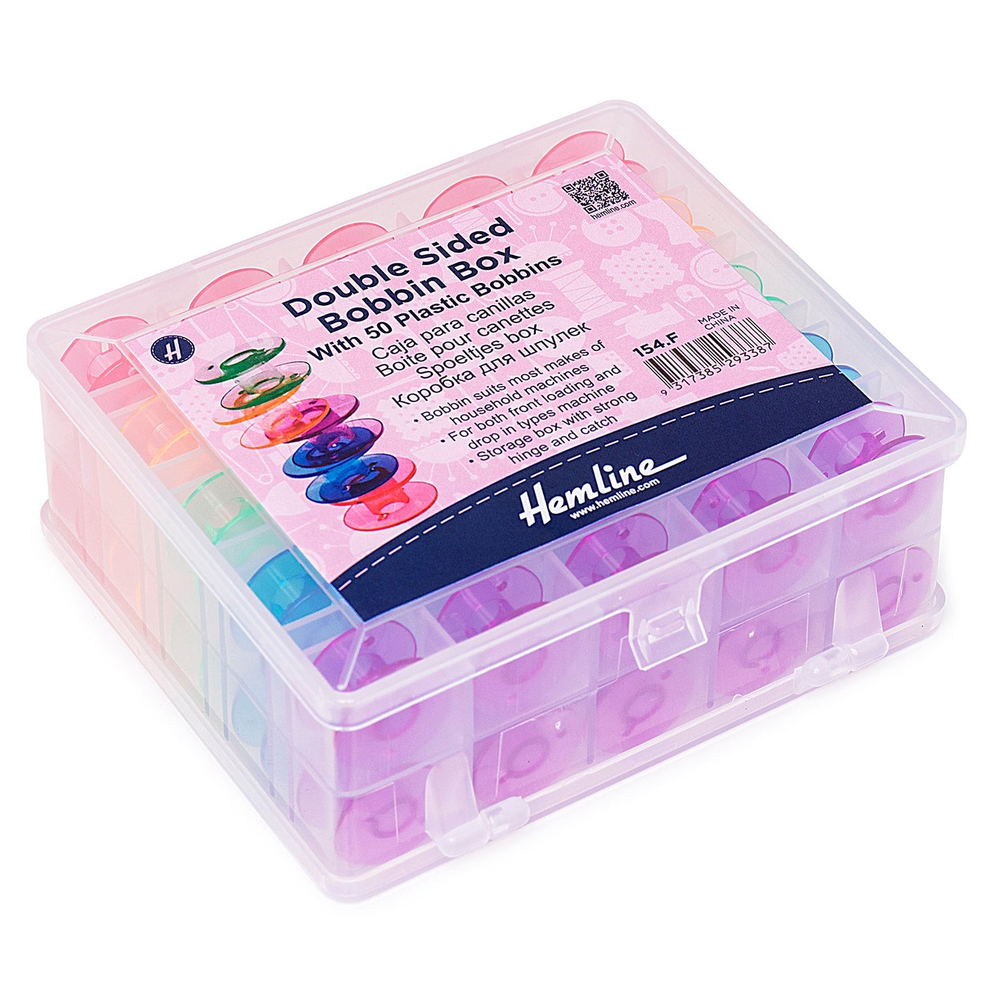 Bobbin Box, Plastic, filled with 50 Spools