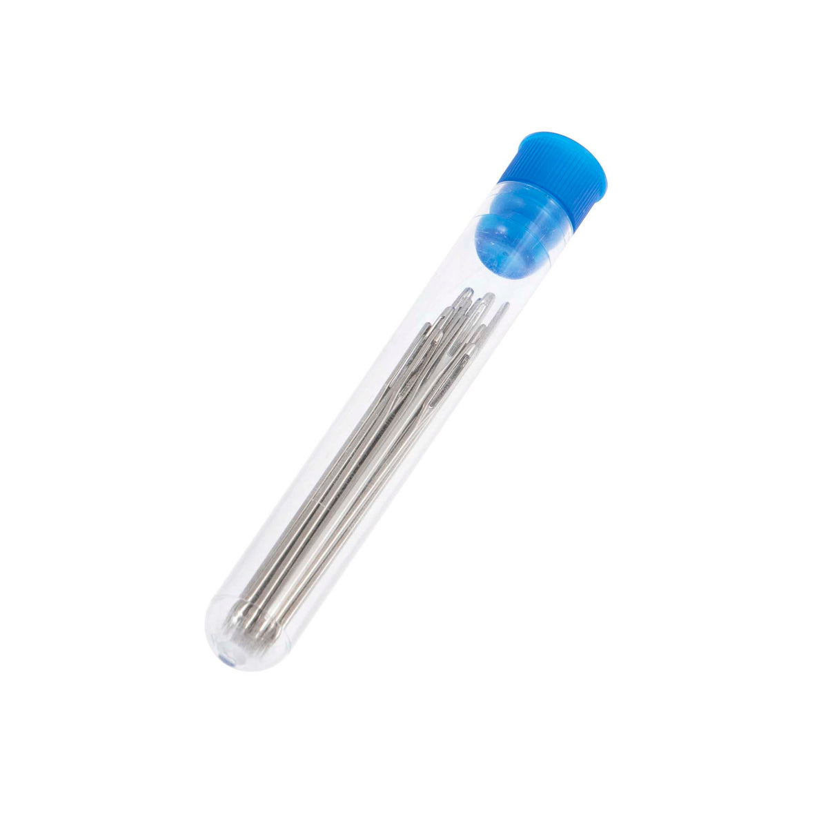 Hemline big eye hand sewing needles in a plastic tube
