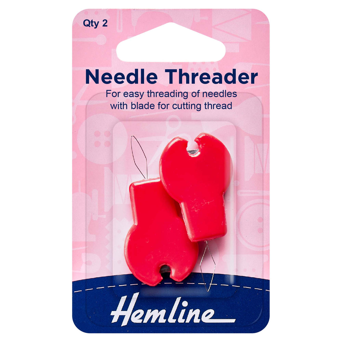 Two needle threaders with cutters in Hemline pack