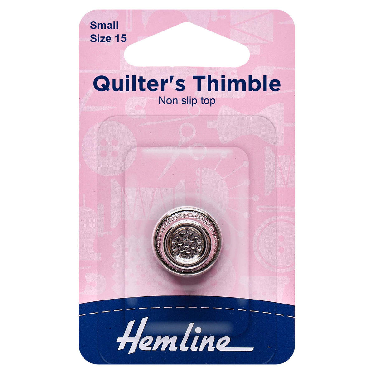 Nickel plated quilters thimble with recessed top