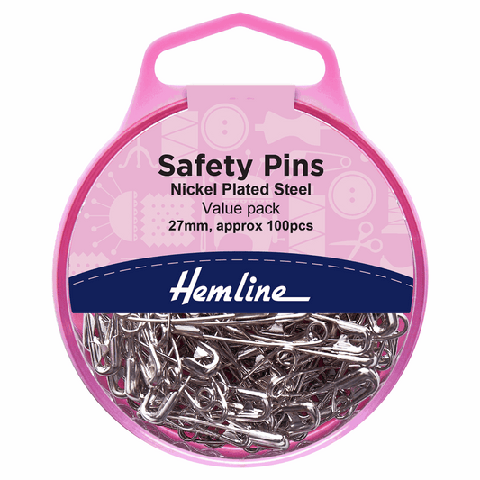 Nickel Safety Pins x 100