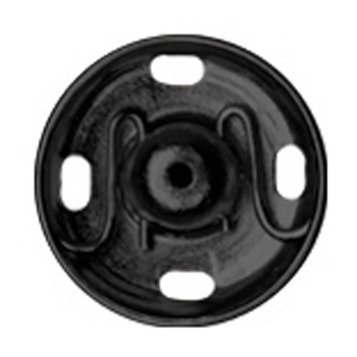Black 11mm sew-on snap fasteners in Hemline packaging