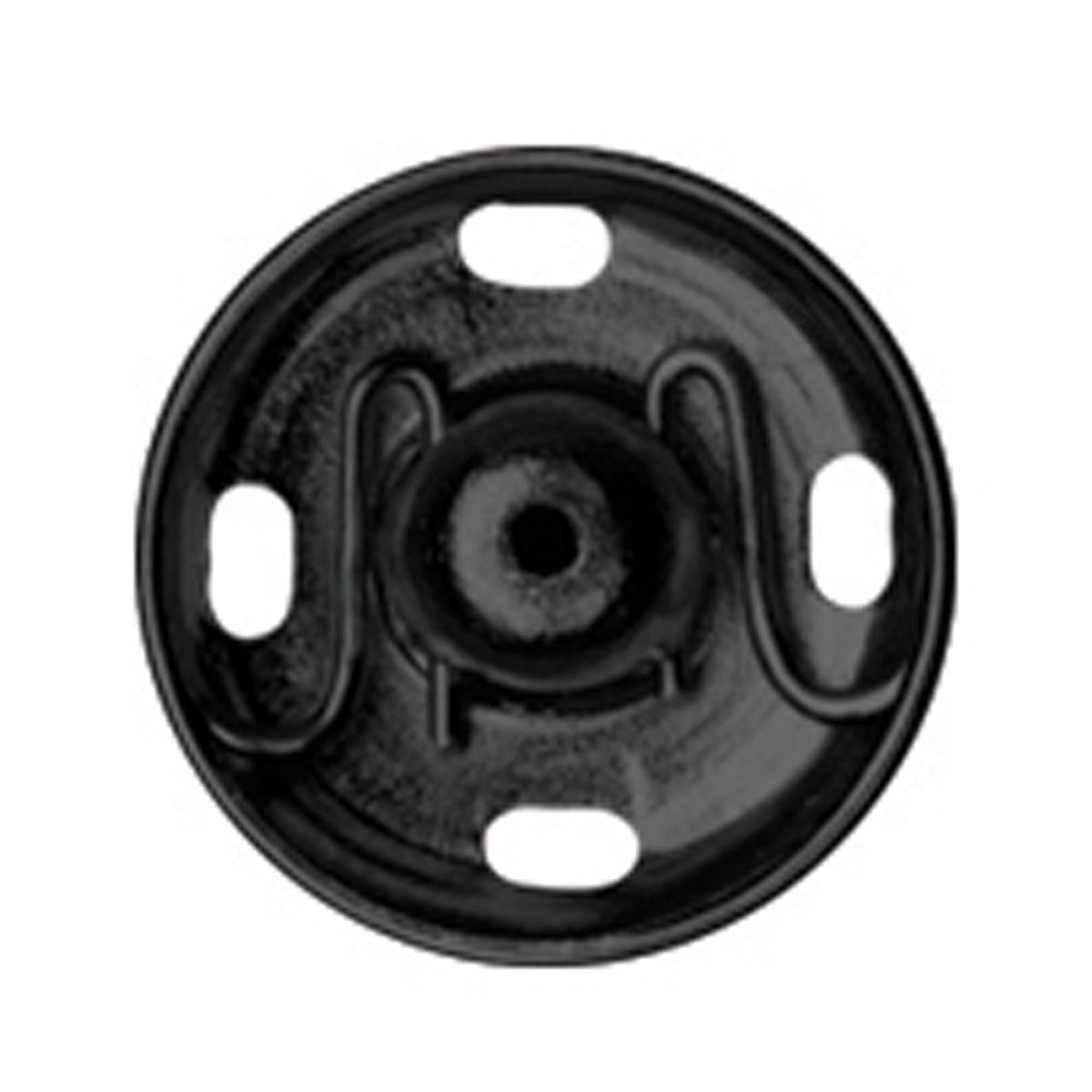 Black 13mm sew-on snap fasteners in Hemline packaging