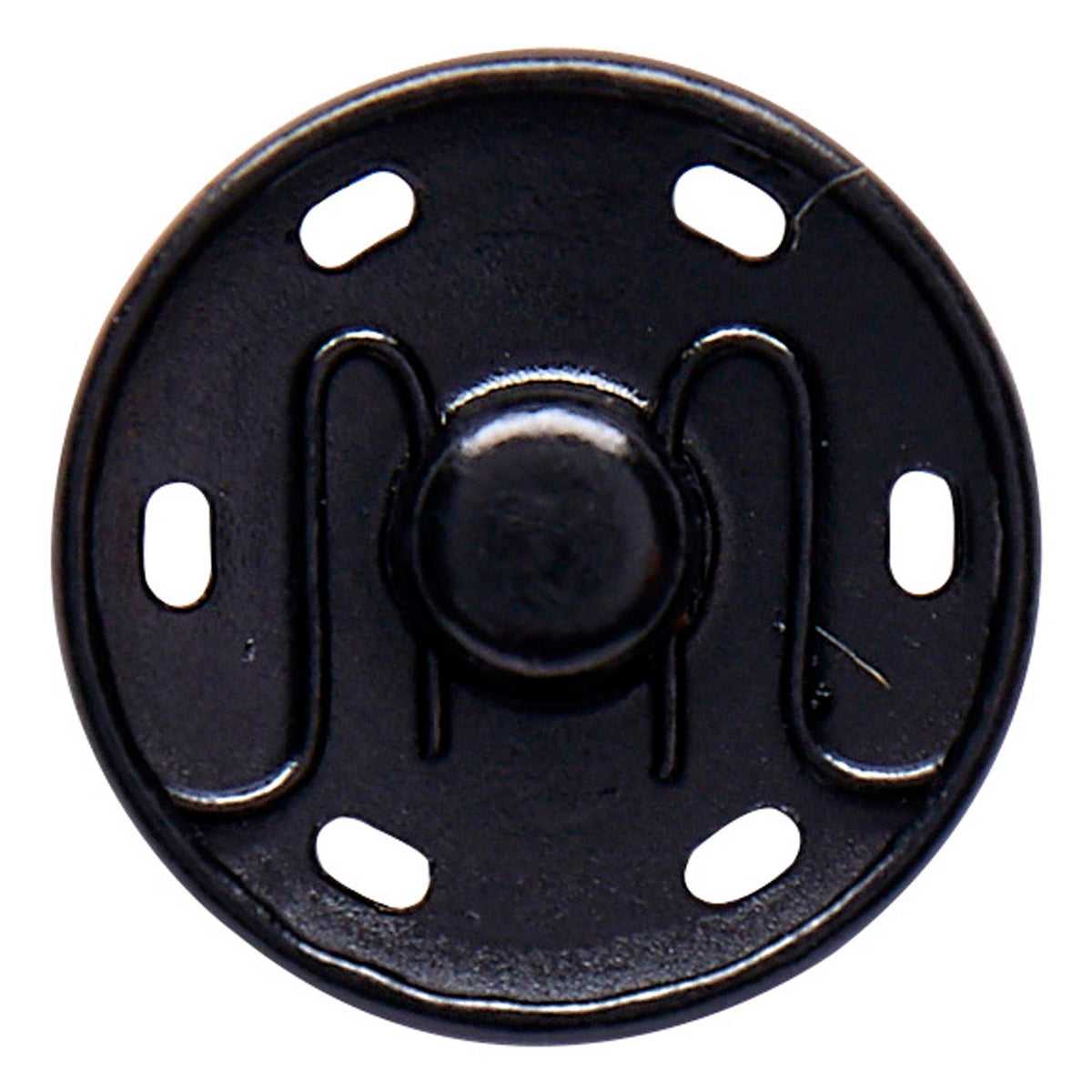 Black 25mm sew-on snap fasteners in Hemline packaging