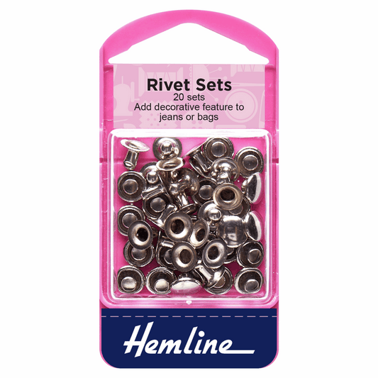 Hemline Nickel Rivet Kit - 7mm (20 Sets)