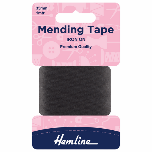 Hemline Black Iron-On Mending Tape - 100cm x 38mm