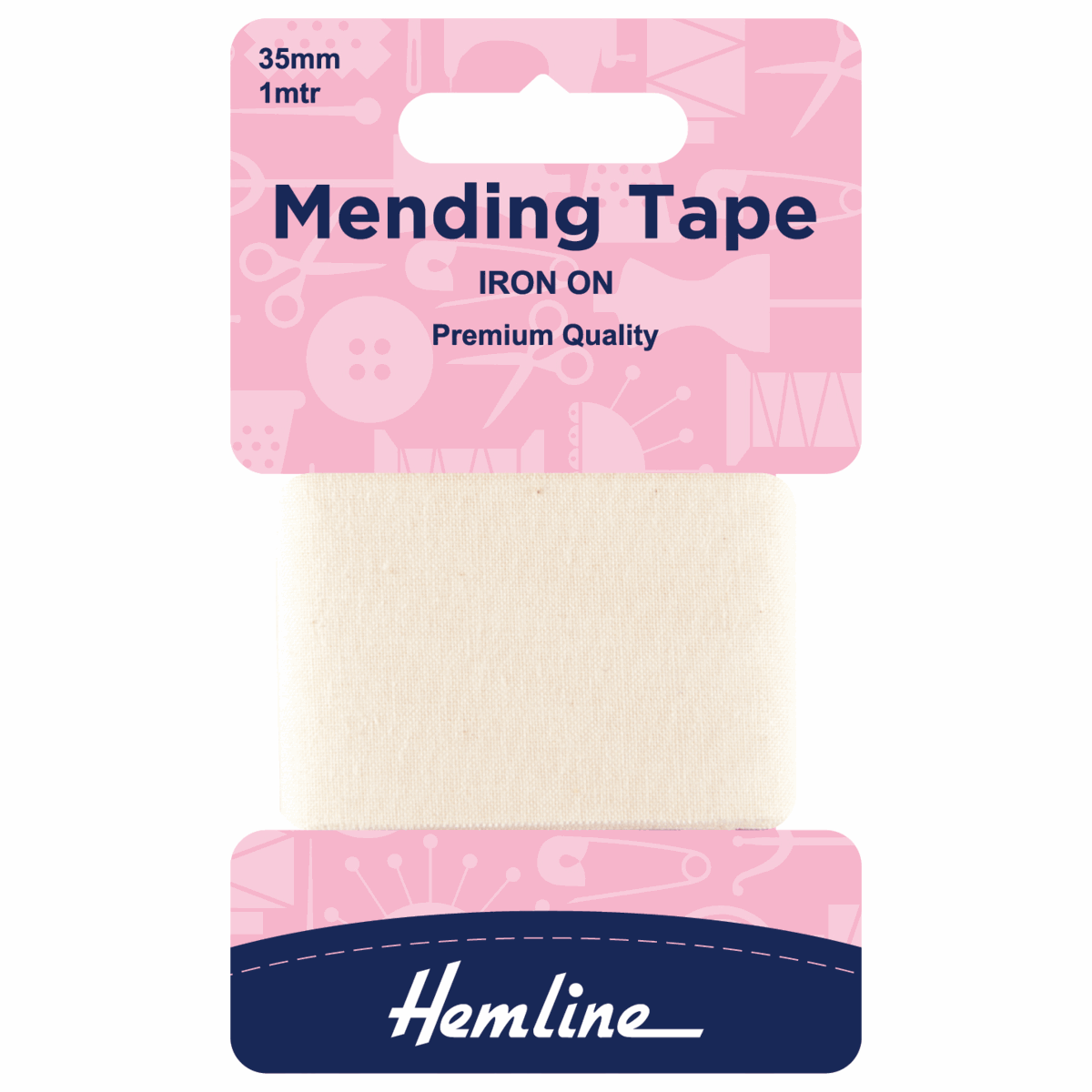 Hemline Cream Iron-On Mending Tape - 100cm x 38mm