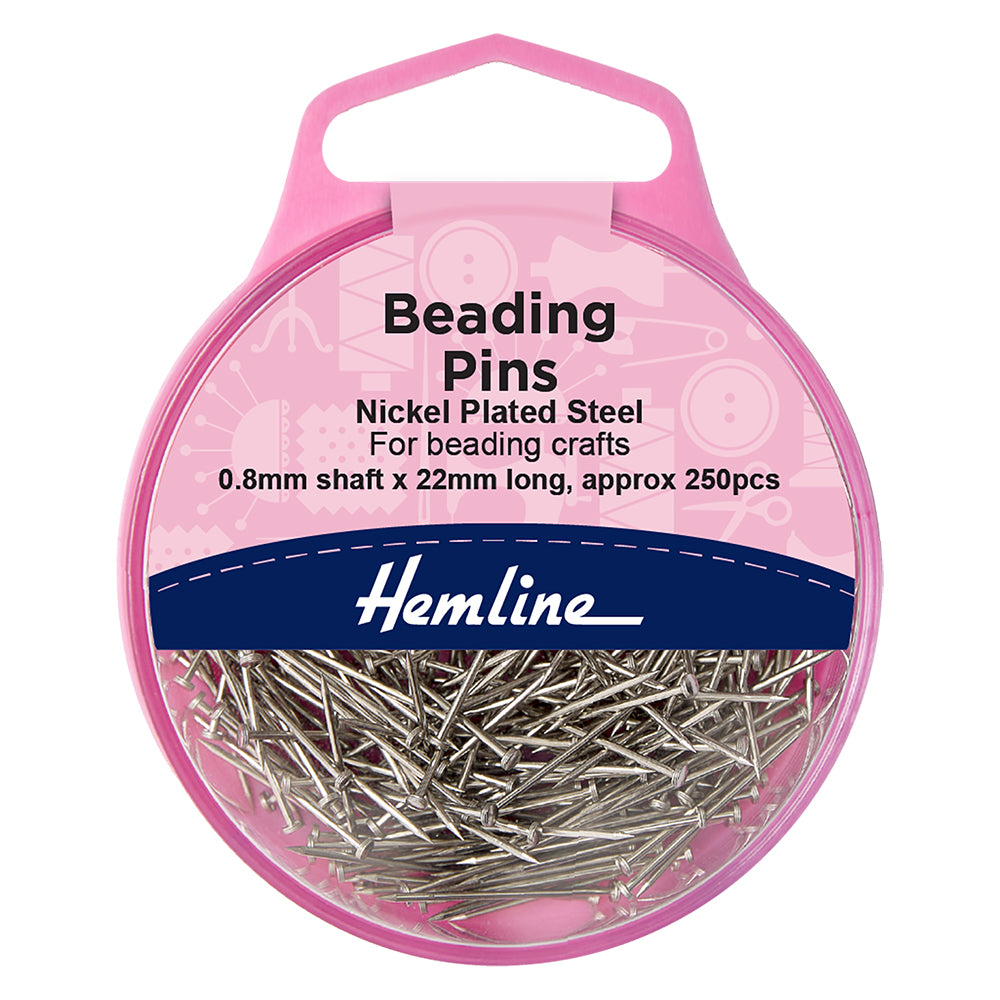 Hemline case of flat head beading pins