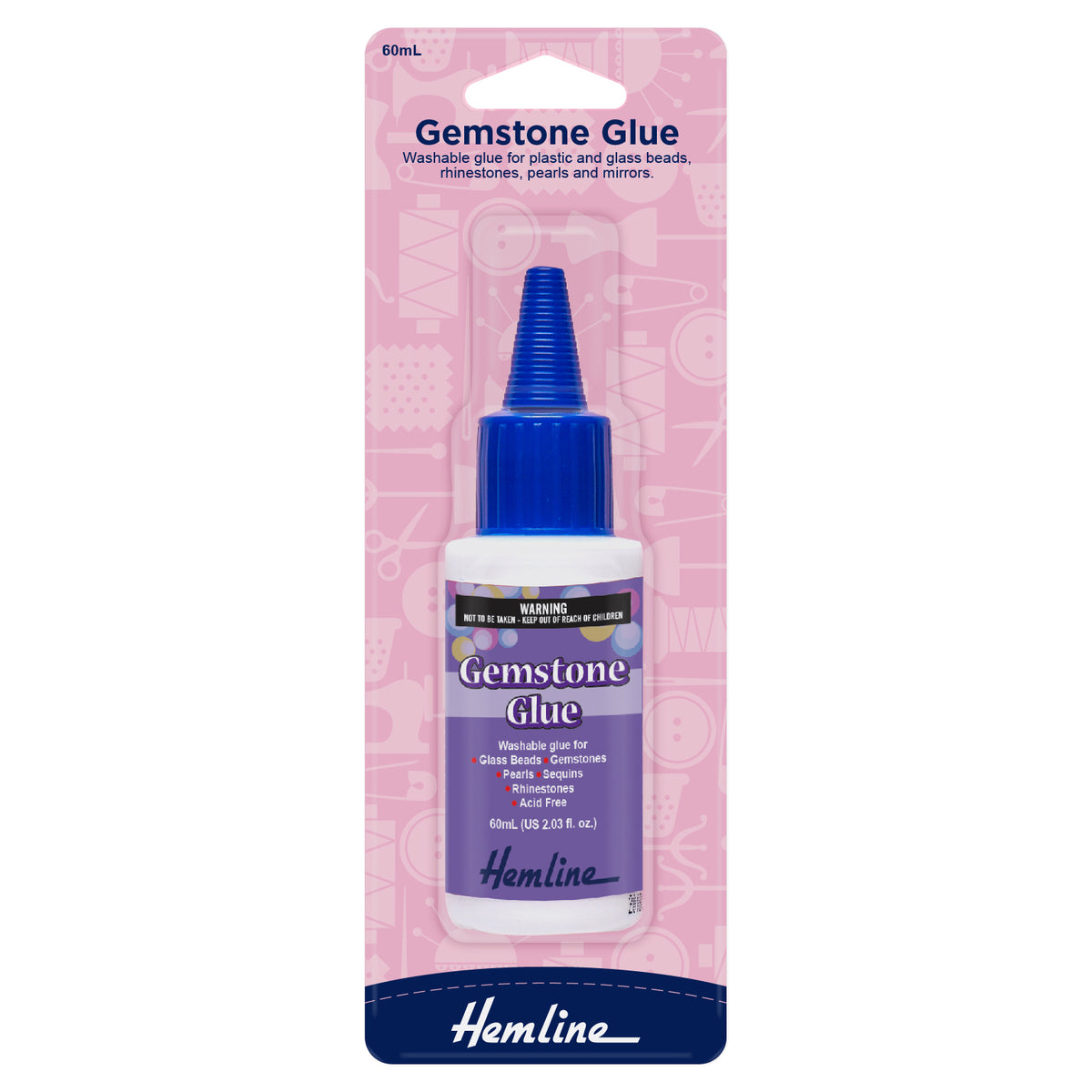 60ml bottle of Hemline gemstone glue