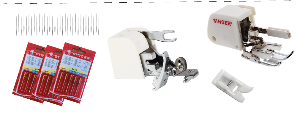 Singer Heavy Duty Sewing Accessory Bundle - Needle packs, Walking Foot, Side Cutter and more - worth over £100