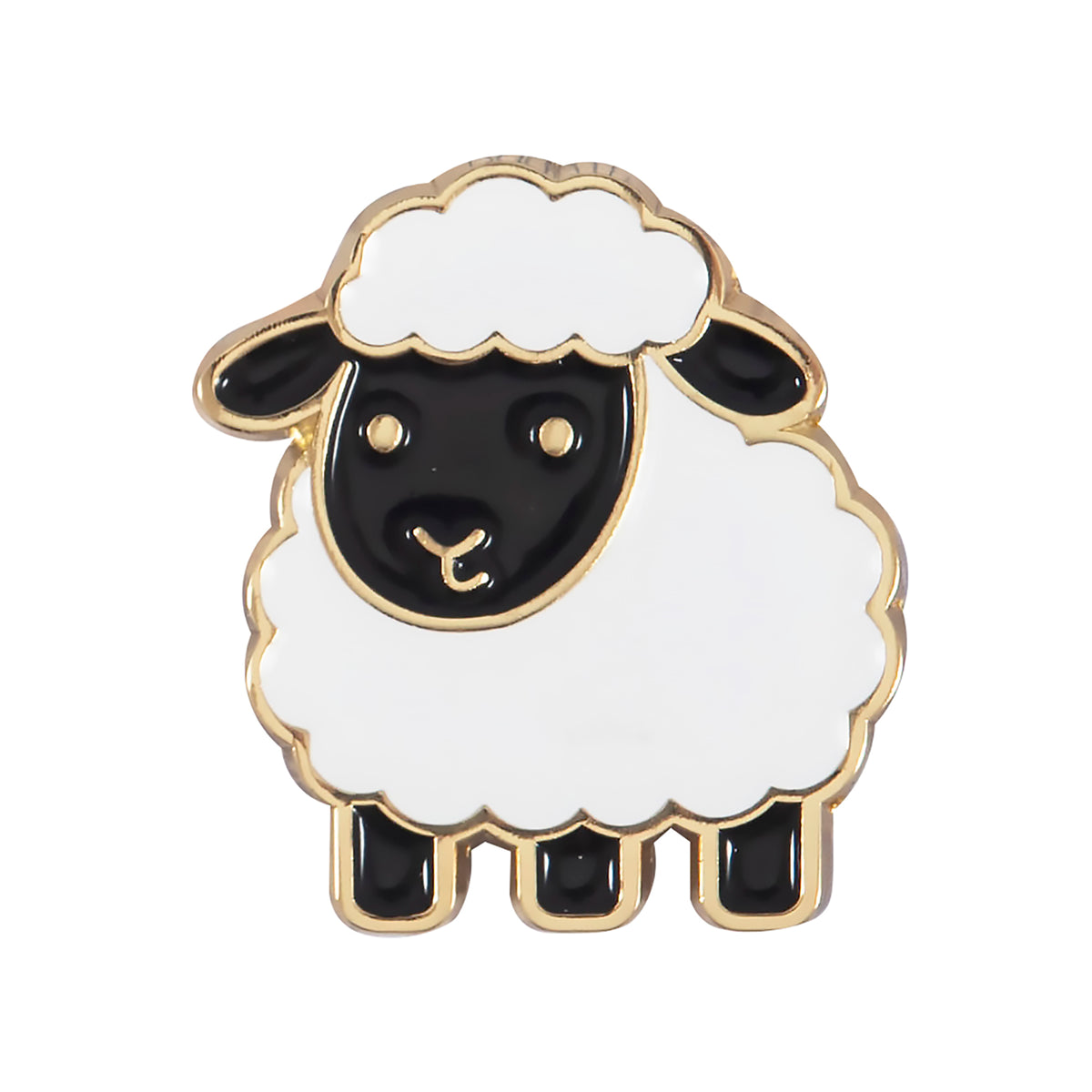 Black and white enamel sheep needle minder