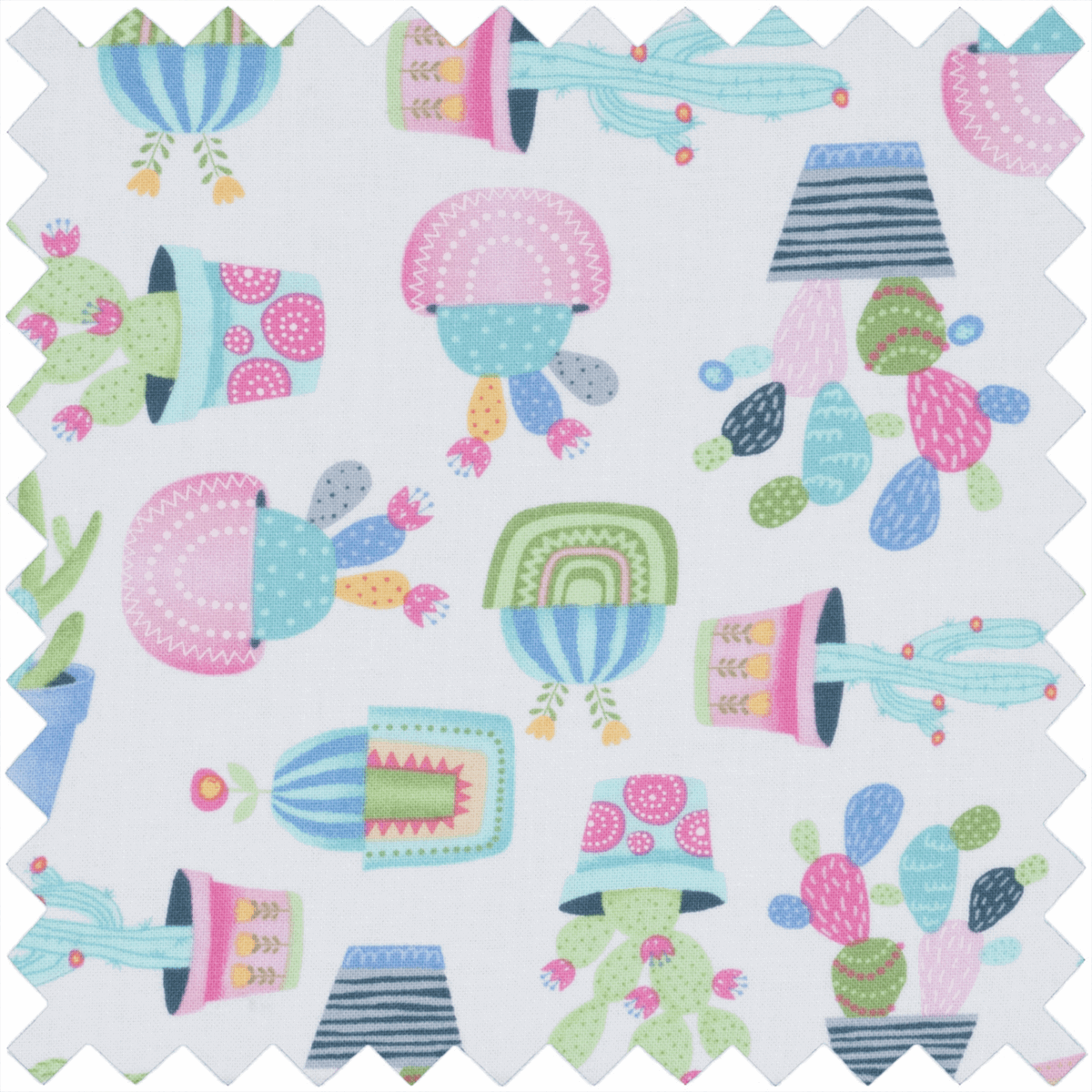 Cactus Party Sewing Box with Fold Over Lid - Medium