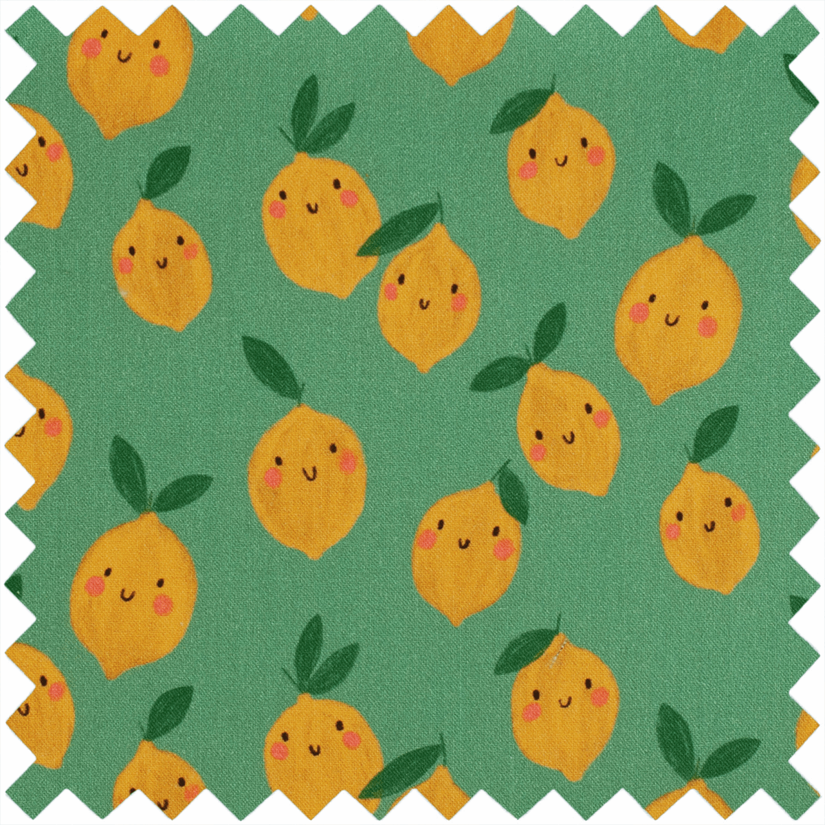 Lemons Rectangle Embroidered Lid Sewing Box - Medium