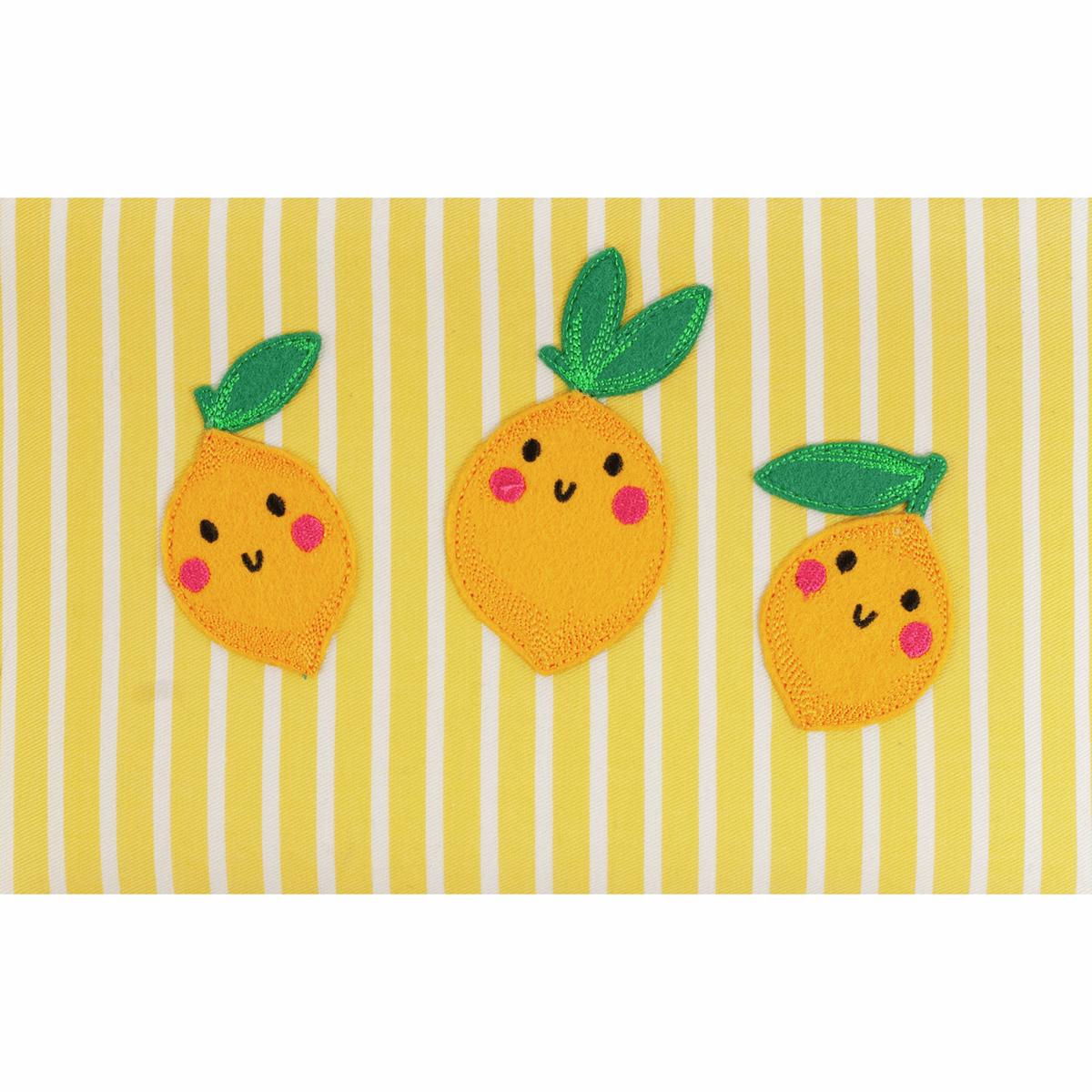 Lemons Rectangle Embroidered Lid Sewing Box - Medium