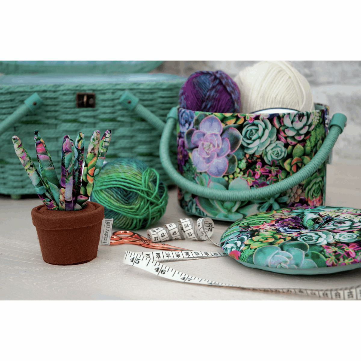 Round Craft Organiser - Succulence