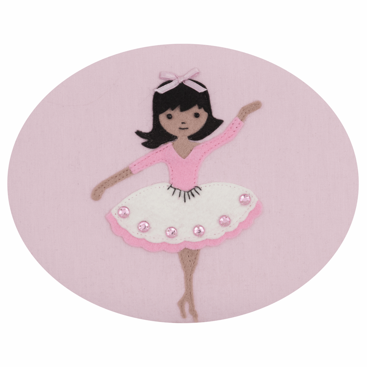 Ballerina Applique Sewing Box - Small Oval