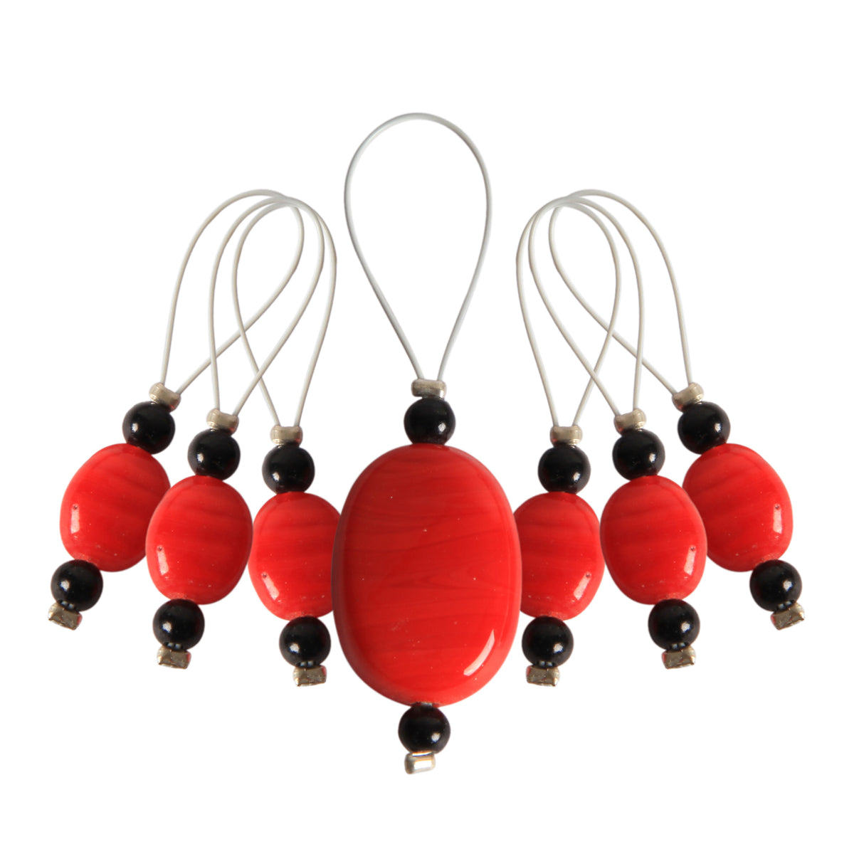 KnitPro Zooni beaded stitch markers, Tangerine design