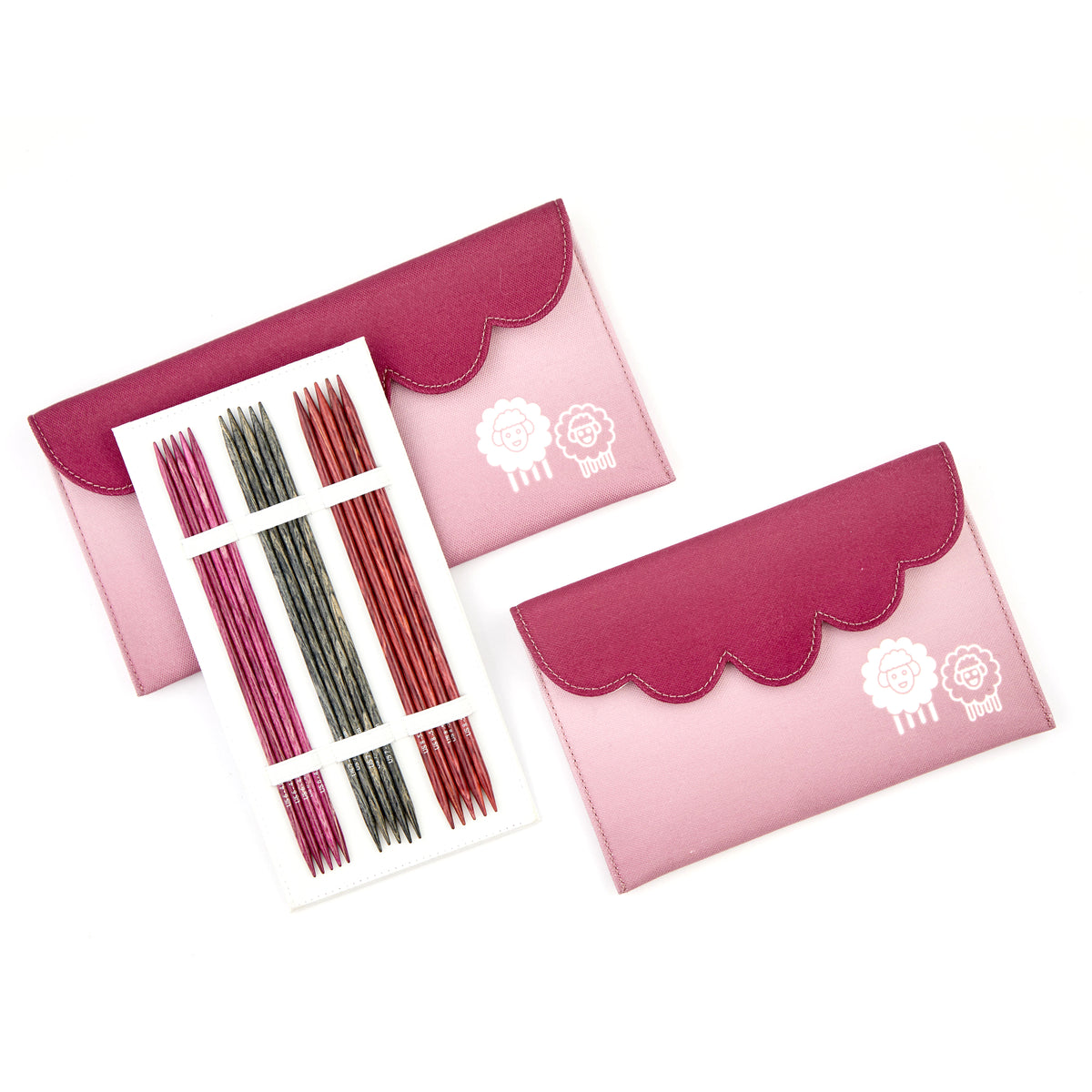 KnitPro Dreamz wooden double-pointed knitting needle set in a fabric case