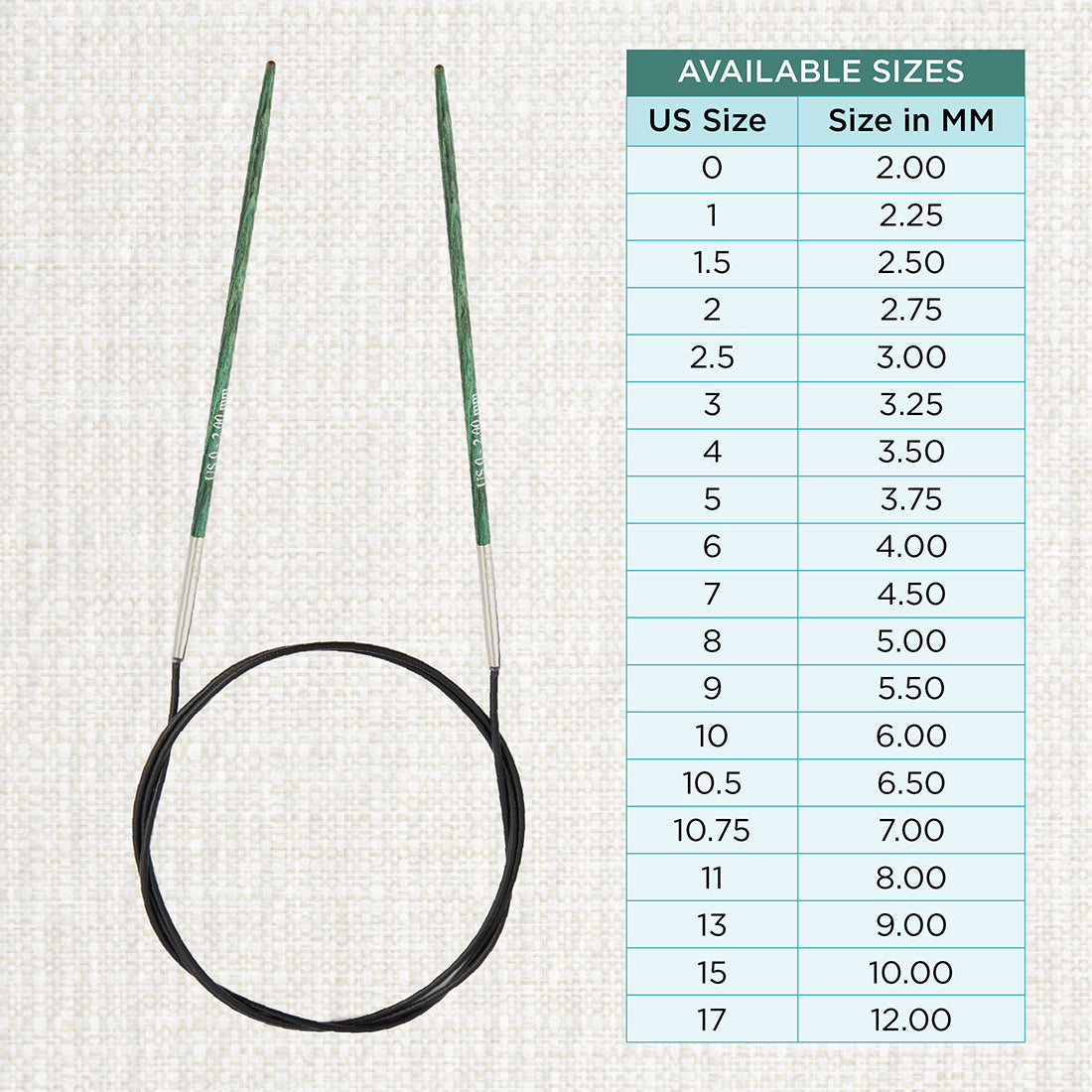 KnitPro Dreamz 40cm 2.00mm wooden fixed circular knitting needle