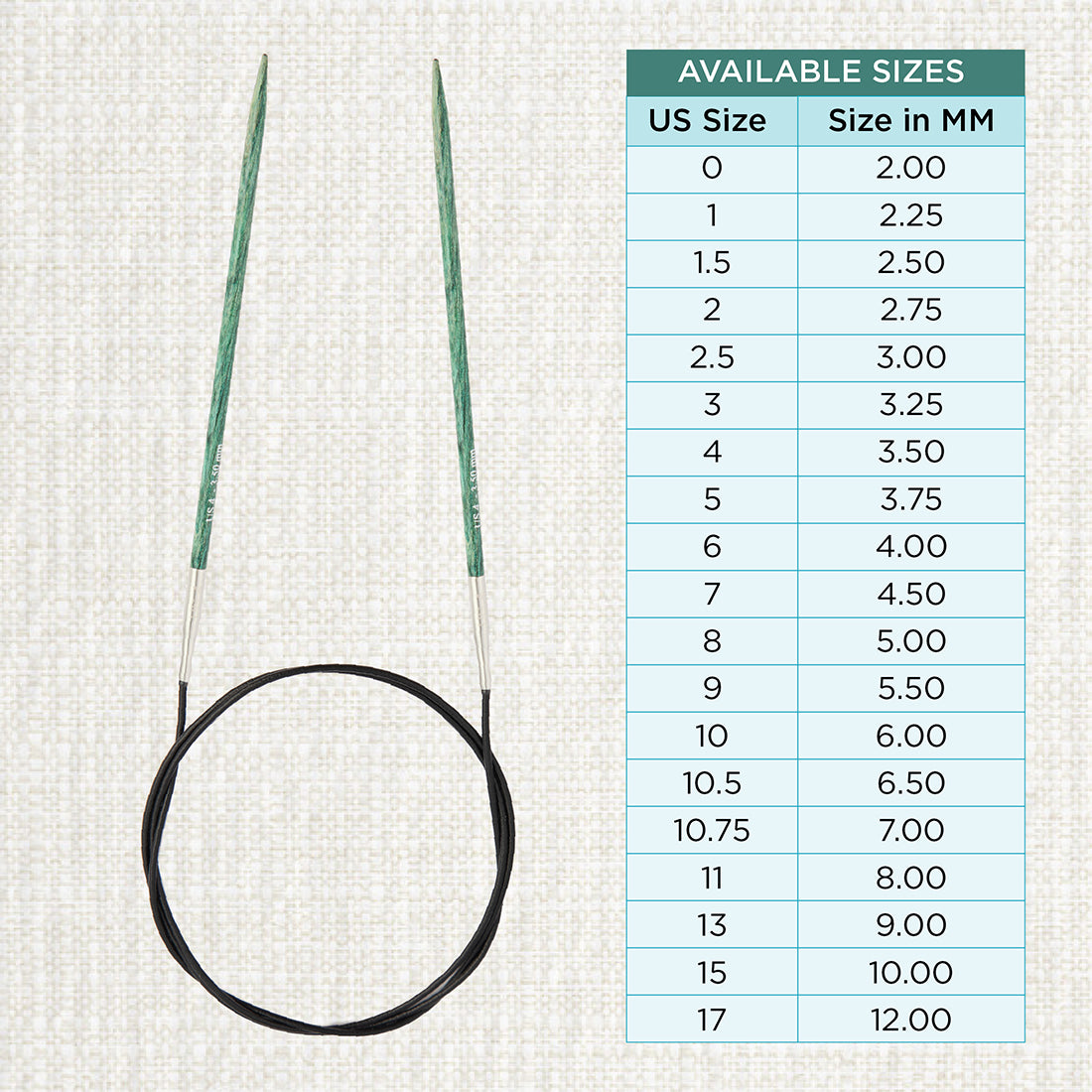 KnitPro Dreamz 3.5mm birch wood fixed circular knitting needle with 40cm cable