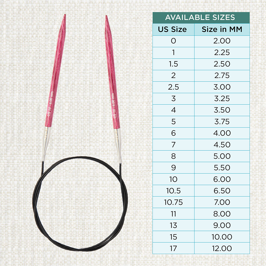 KnitPro Dreamz 6mm birch wood fixed circular knitting needle with 40cm cable