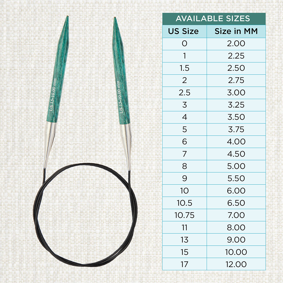 KnitPro Dreamz 10mm birch wood fixed circular knitting needle with 40cm cable
