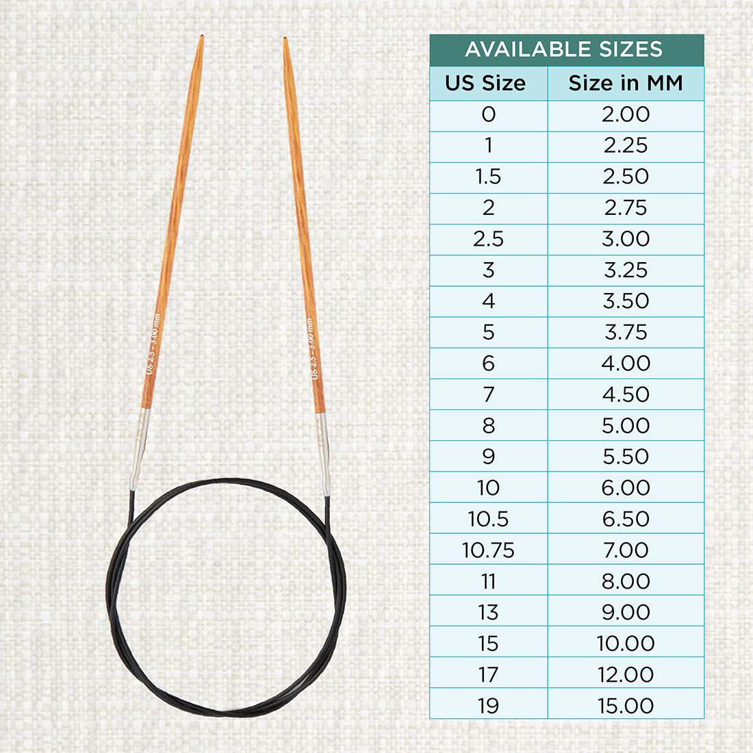 KnitPro Dreamz 3mm birch wood fixed circular knitting needle with 60cm cable