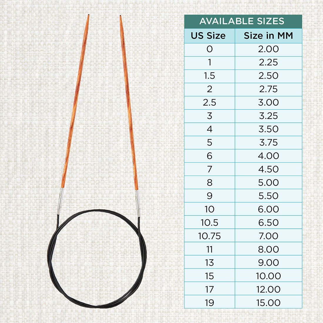 KnitPro Dreamz 2.25mm birch wood fixed circular knitting needle with 80cm cable