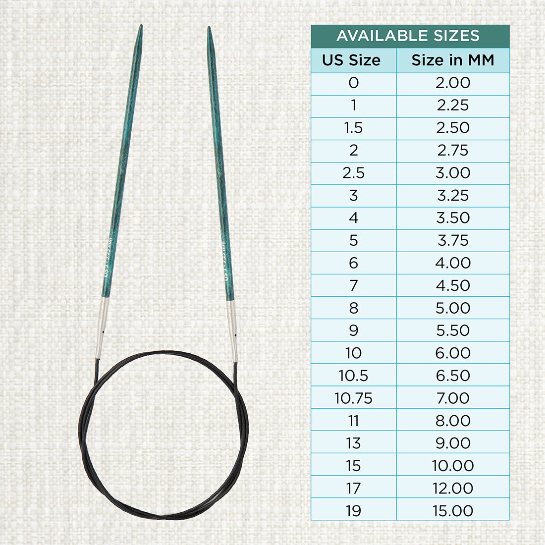 KnitPro Dreamz 3.25mm fixed circular knitting needle with birch wood tips and 120cm cable