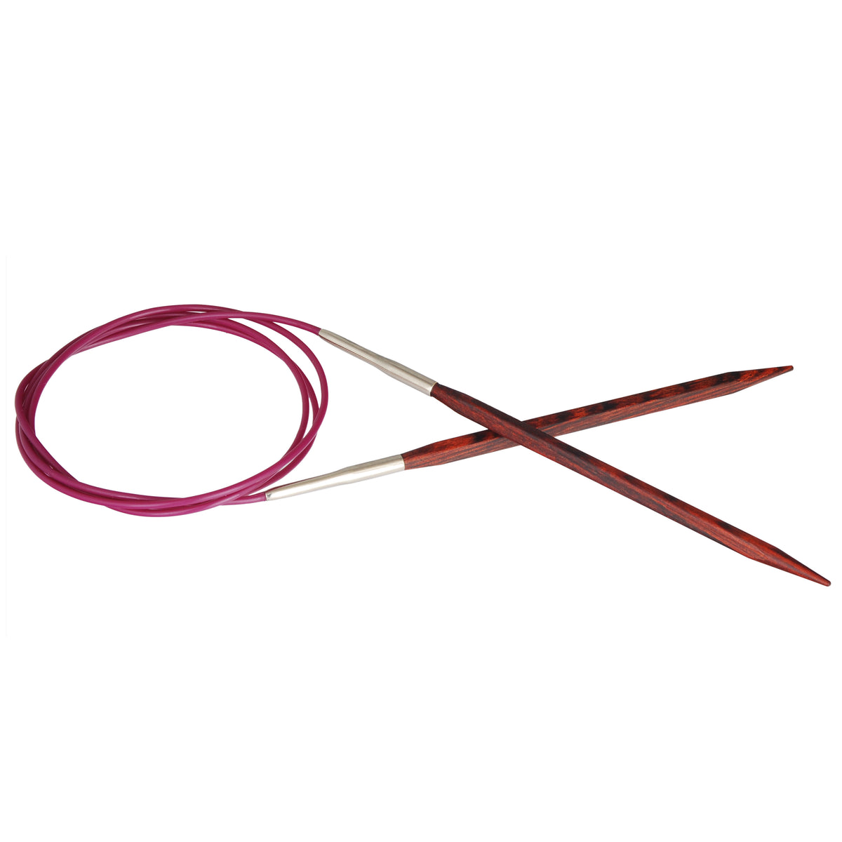 Square tipped fixed circular knitting needle