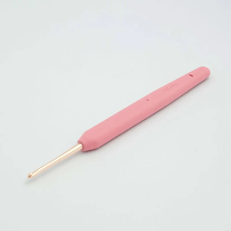 KnitPro Vybe 3mm crochet hook with rose soft-grip handle