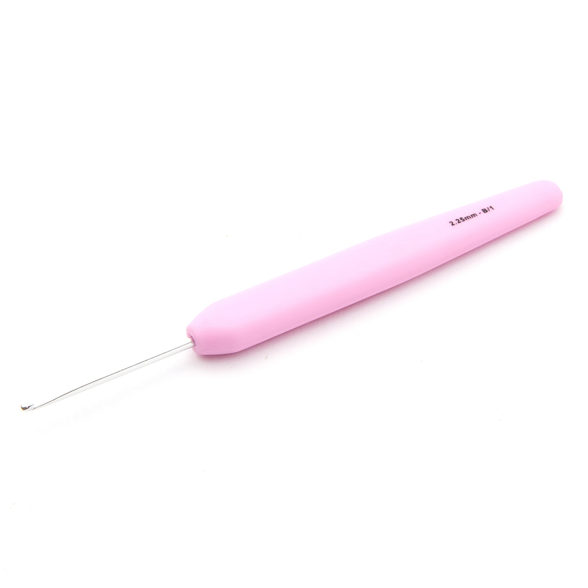 KnitPro Waves 2.0 2.25mm crochet hook with rose pink rubber handle