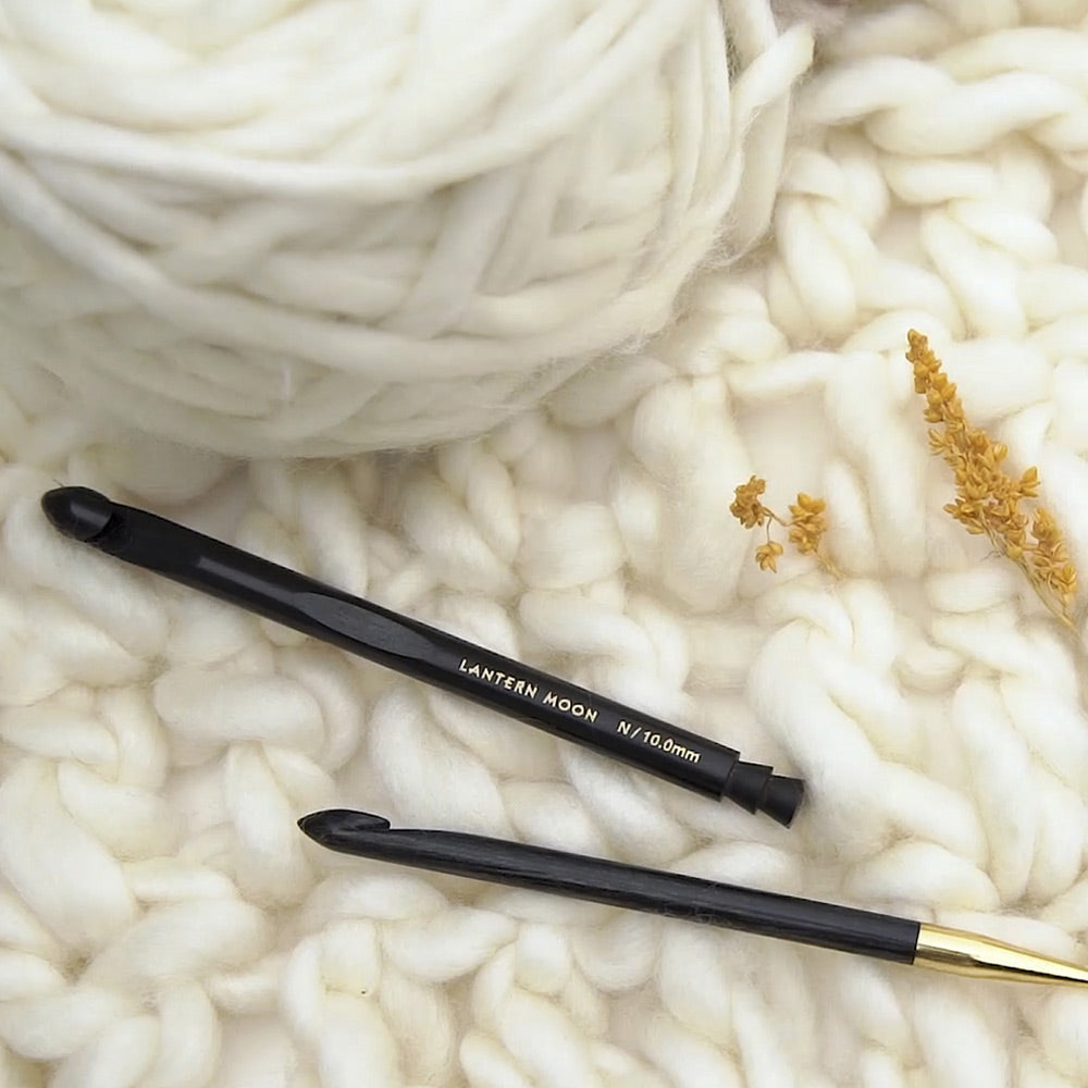Lantern Moon 9.00mm ebony wood Tunisian crochet hook