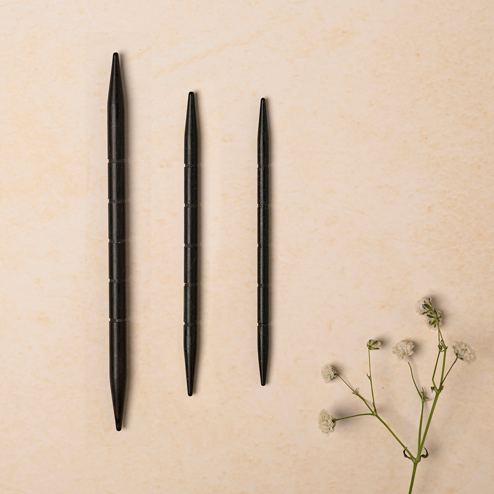 Three Lantern Moon ebony wood cable needles